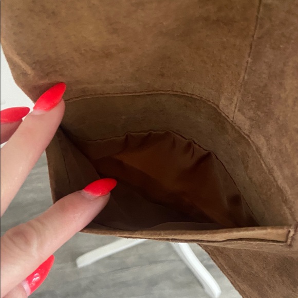 Vintage mens brown suede vest textured western gold tone snap cinch back large - Picture 5 of 16